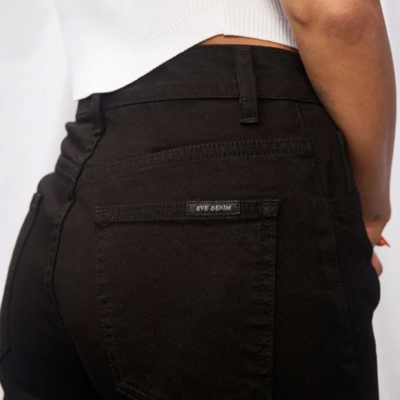 Eve Denim The Charlotte in "Noir" High Rise Wide Leg Black Jeans Size 26 - Picture 3 of 14